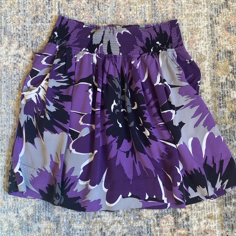 Purple Floral Skirt